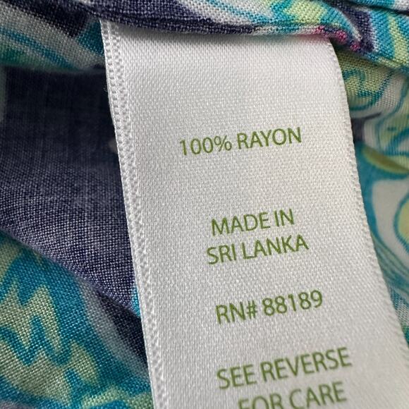 Lilly Pulitzer Sarasota Tunic Top Women’s Medium Green Black Trunk Show Pintuck - Picture 7 of 10